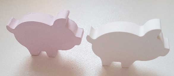 süße Glücksbringer Schweinchen - rosa + weiß - Raysin Gießkeramik